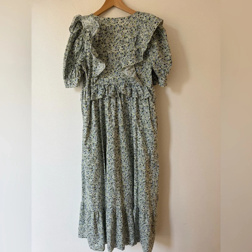 Tuckernuck Hyacinth House Meadow Floral Puff Sleeve Ruffle Dress - Picture 4 of 9